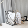 Wholesale supply nordic desktop office desk double layer organizer metal mesh grid paper file storage rack letter holder